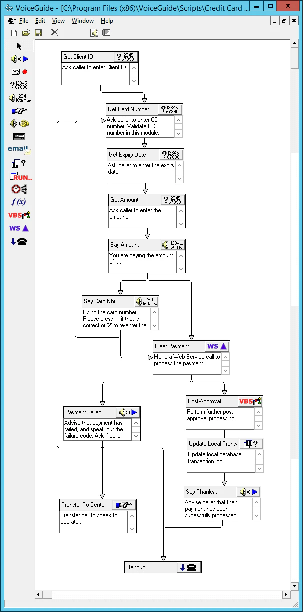 screenshot of VoiceGuide IVR
